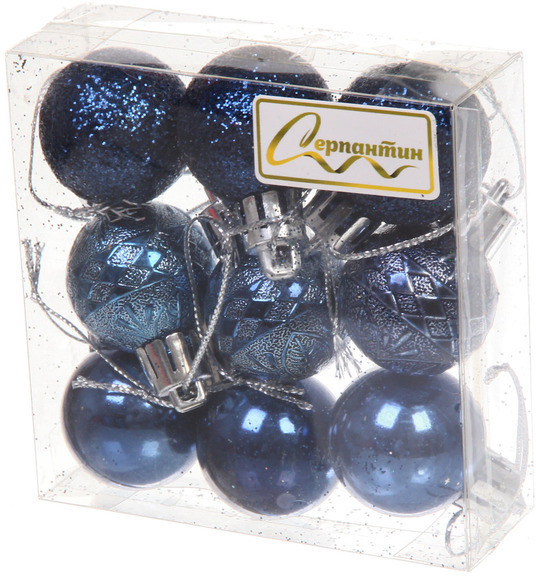 Набор шаров ёлочных «Микс фактур» | Серпантин