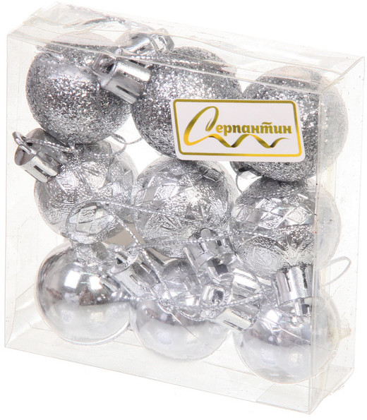 Набор шаров ёлочных «Микс фактур» | Серпантин