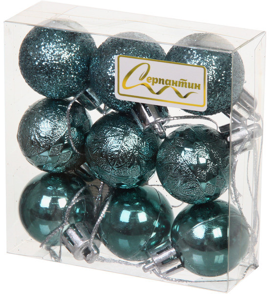 Набор шаров ёлочных «Микс фактур» | Серпантин