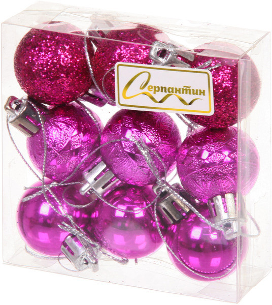Набор шаров ёлочных «Микс фактур» | Серпантин