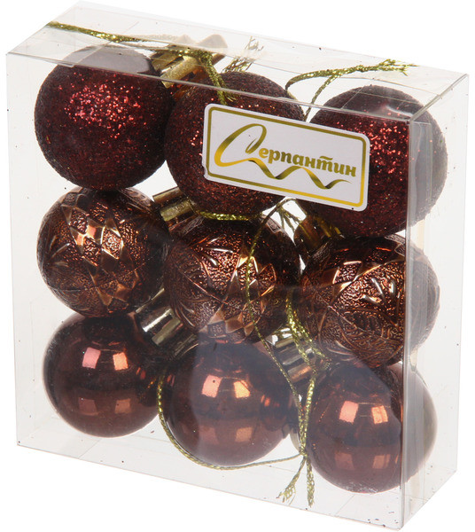 Набор шаров ёлочных «Микс фактур» | Серпантин