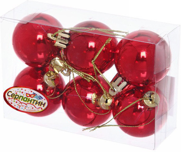 Набор шаров ёлочных «Глянец» | Серпантин
