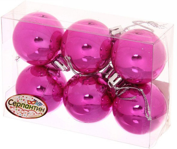 Набор шаров ёлочных «Глянец» | Серпантин