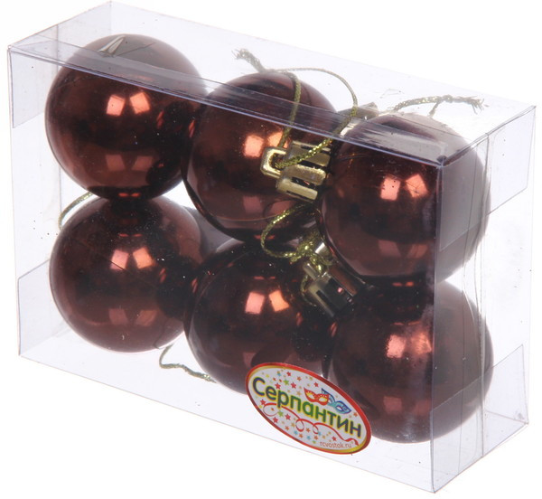 Набор шаров ёлочных «Глянец» | Серпантин