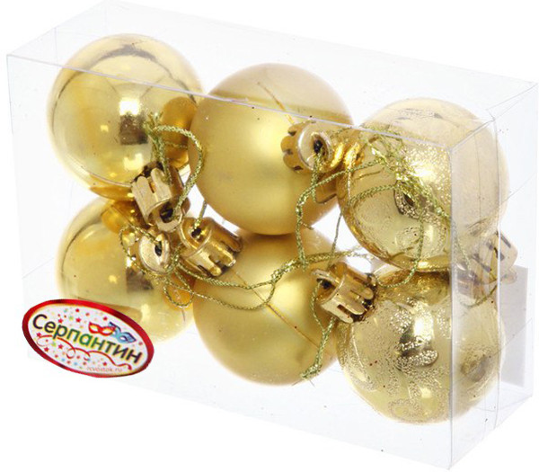 Набор шаров ёлочных «Микс фактур» | Серпантин