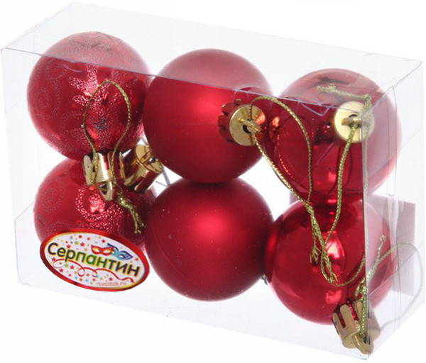 Набор шаров ёлочных «Микс фактур» | Серпантин