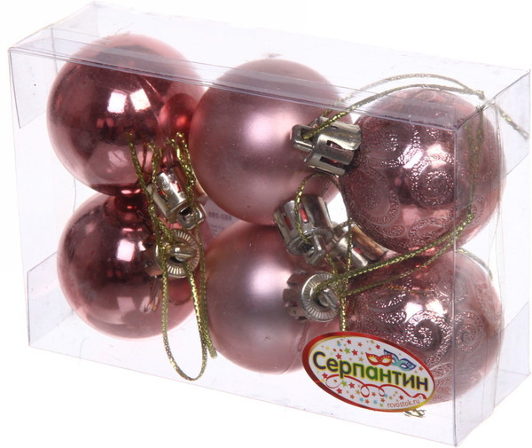 Набор шаров ёлочных «Микс фактур» | Серпантин