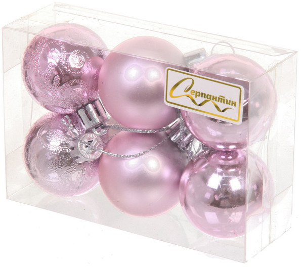 Набор шаров ёлочных «Микс фактур» | Серпантин