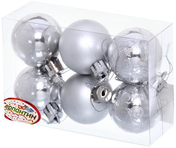 Набор шаров ёлочных «Микс фактур» | Серпантин