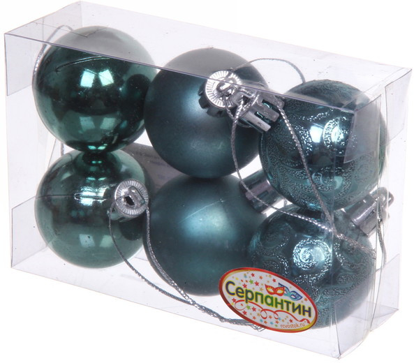 Набор шаров ёлочных «Микс фактур» | Серпантин