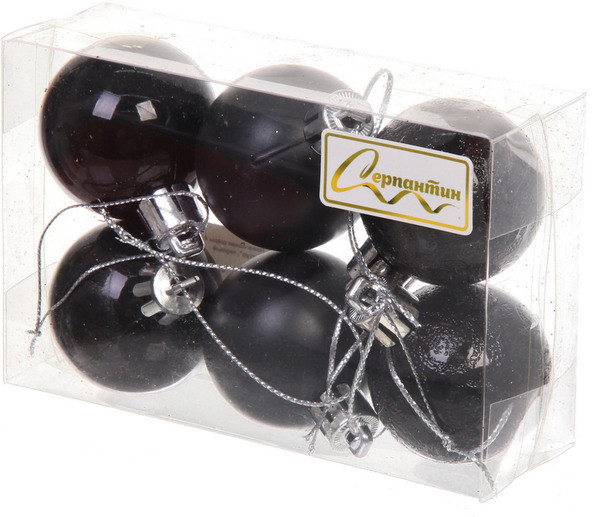 Набор шаров ёлочных «Микс фактур» | Серпантин