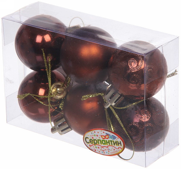 Набор шаров ёлочных «Микс фактур» | Серпантин