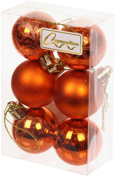 Набор шаров ёлочных «Микс фактур» | Серпантин