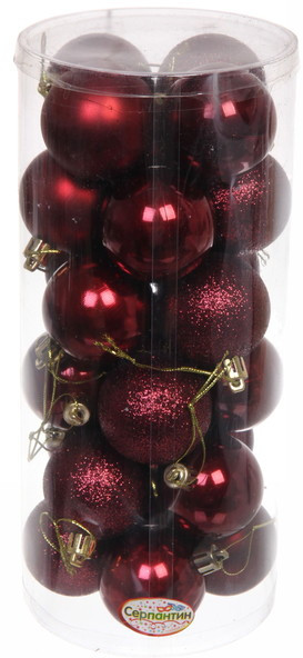 Набор шаров ёлочных «Микс фактур» | Серпантин