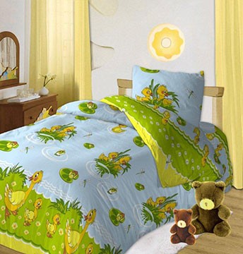 Комплект постельного белья для детской кроватки "Ути" (бязь, 1 наволочка 40х60)