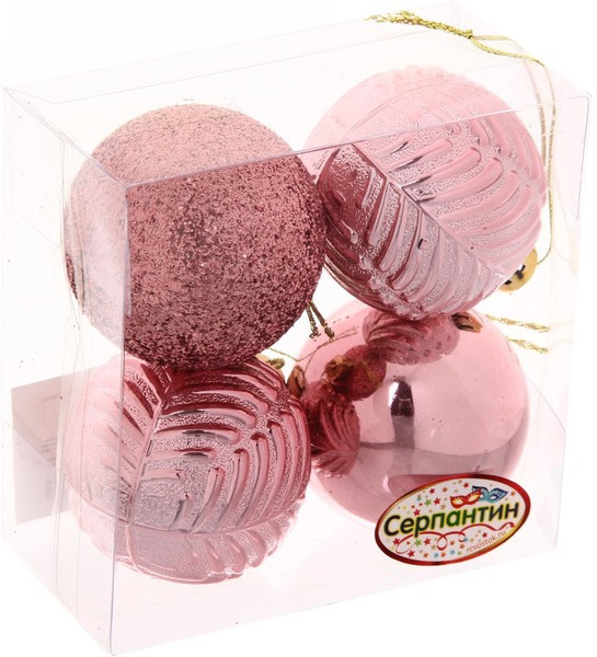 Набор шаров ёлочных «Микс фактур» | Серпантин