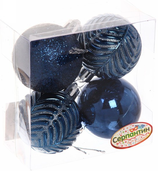 Набор шаров ёлочных «Микс фактур» | Серпантин