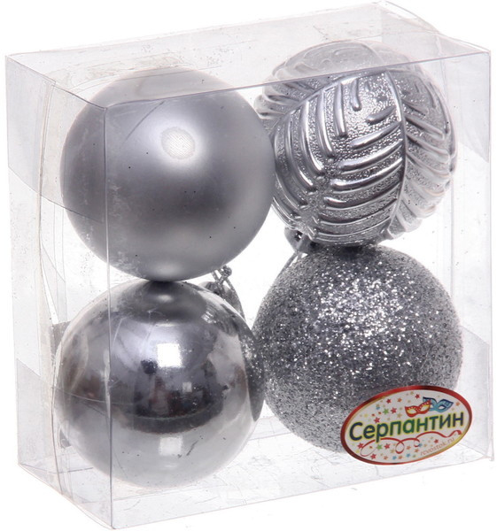 Набор шаров ёлочных «Микс фактур» | Серпантин