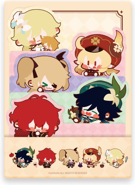 Стикеры для заметок «Set A: Diluc, Venti, Fischl, Klee, Lumine» | Genshin Impact