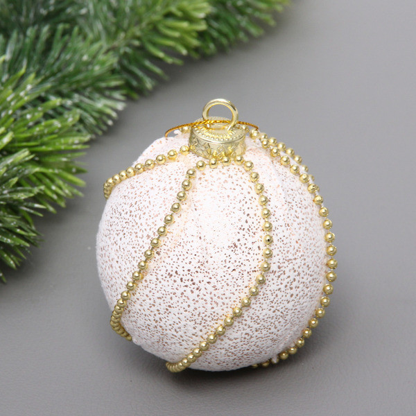 Шар ёлочный «Жемчужная россыпь» | Серпантин