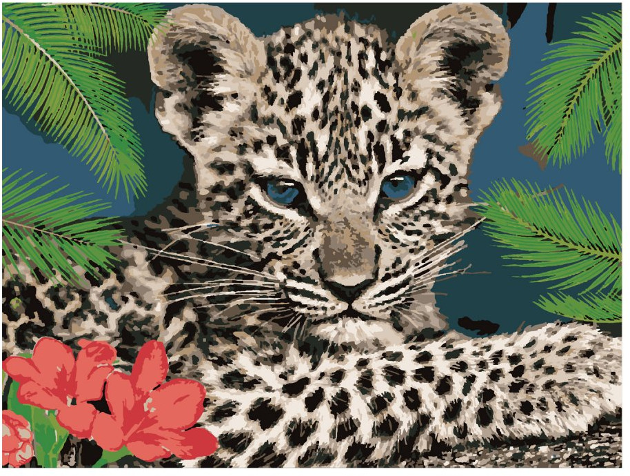 Картина по номерам на картоне «Голубоглазый малыш» | Lori