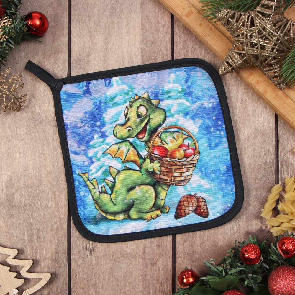 Прихватка «Лесной дракон» | Кухонный текстиль к Новому году | Доляна