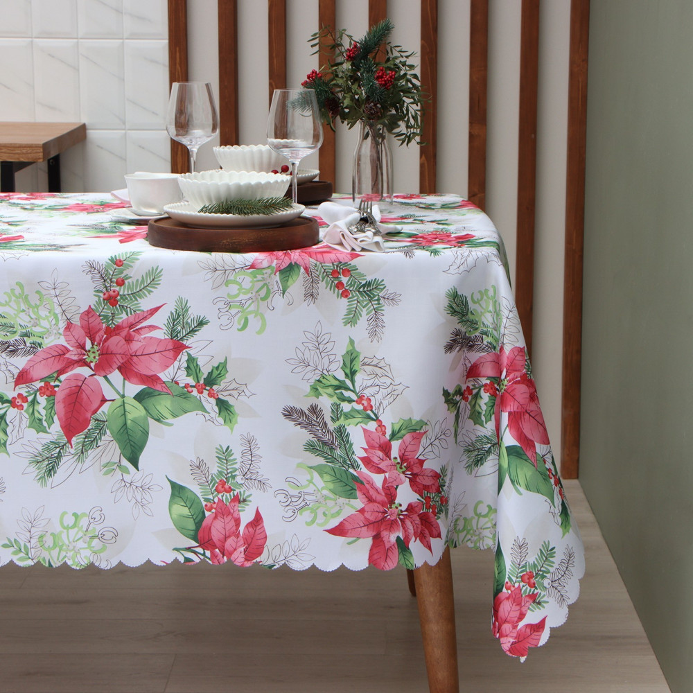 Скатерть «Рождественский букет» | Happy New Year | Доляна