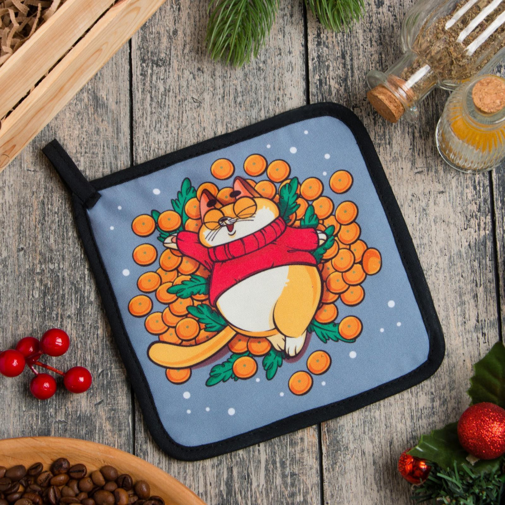 Прихватка «Merry Xmas» | Кухонный текстиль к Новому году | Доляна