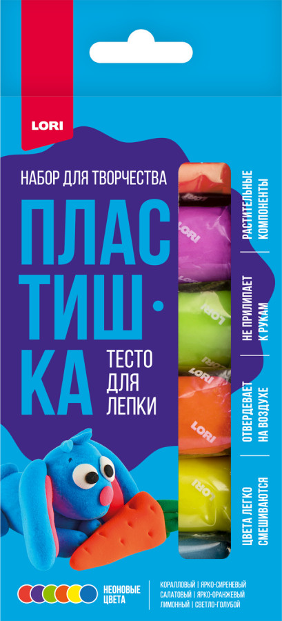 Тесто для лепки неоновое | Пластишка | Lori