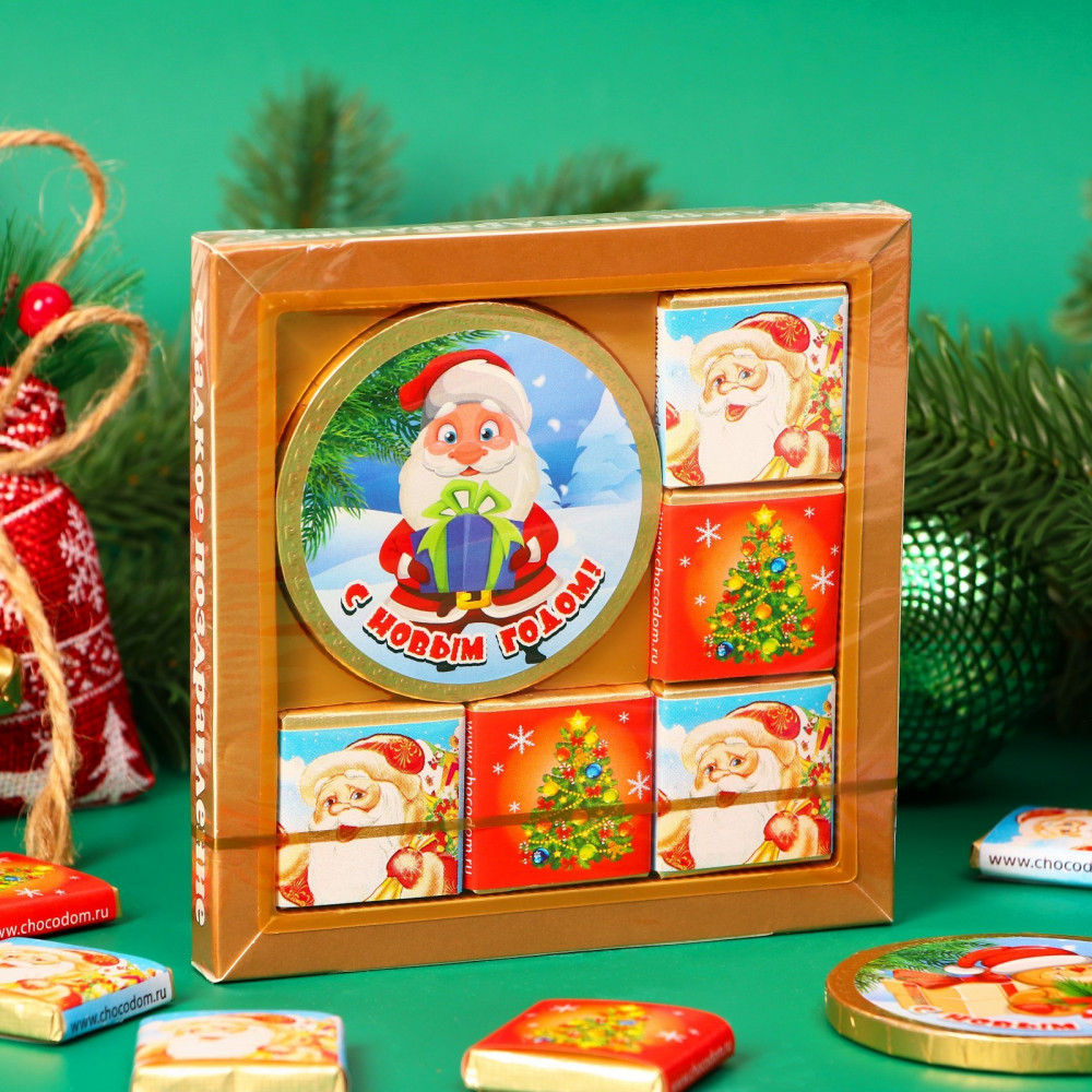 Набор из шоколадок и медали «Новогодний»