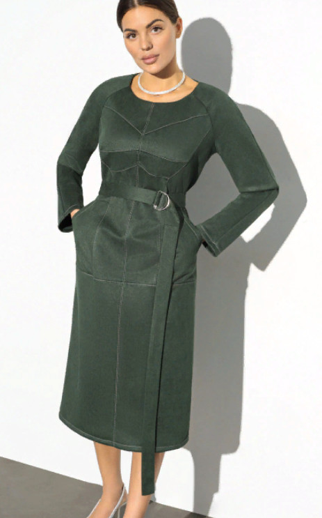 Платье женское «Формула элегантности green, с поясом» | Charutti