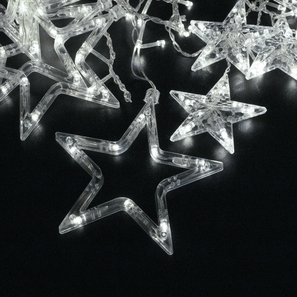 Электрогирлянда-занавес комнатная «Звезды» | Золотая сказка