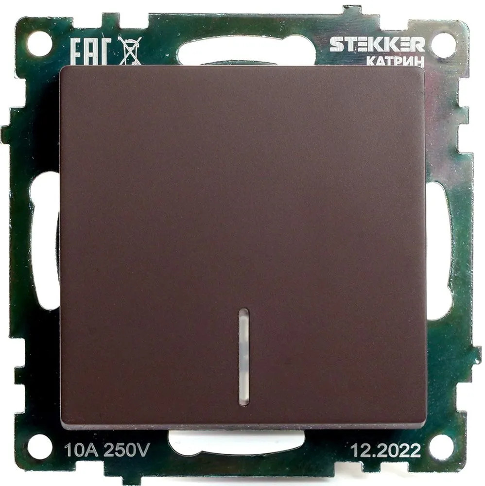 Выключатель одноклавишный с подсветкой | Катрин | Stekker