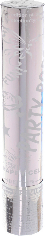 Пневмохлопушка «Голограмма, конфетти серебро» | Серпантин