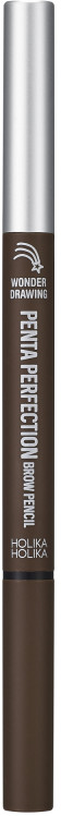 Карандаш для бровей «Wonder Drawing Penta Perfection», тон 02 Natural Brown | Wonder Drawing | Holika Holika
