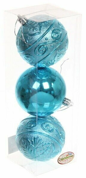 Набор шаров ёлочных «Микс фактур» | Серпантин