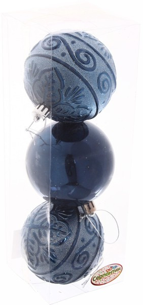 Набор шаров ёлочных «Микс фактур» | Серпантин