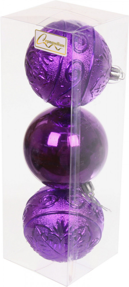 Набор шаров ёлочных «Микс фактур» | Серпантин