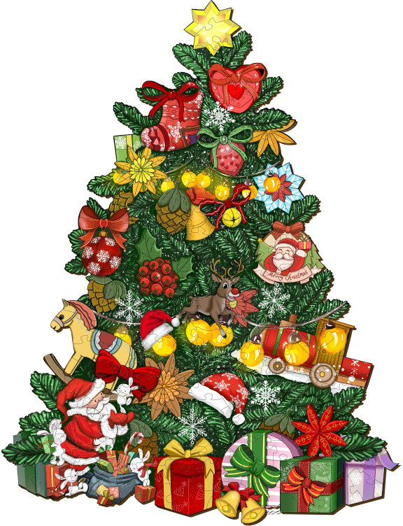 Пазл деревянный «Новогодняя Елка» | Woodbests