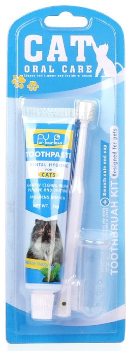 Набор для чистки зубов животных: зубная паста, зубная щетка, напальчник