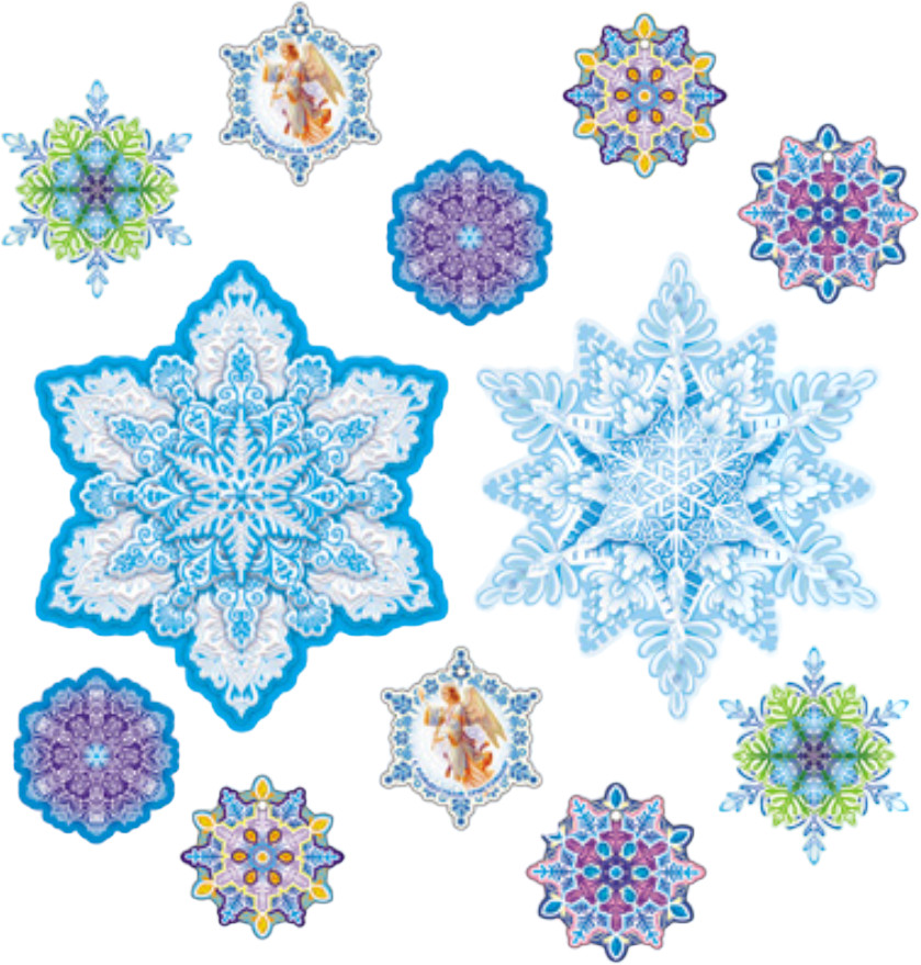 Комплект украшений новогодних «Снежинки» | Комплекты на скотче