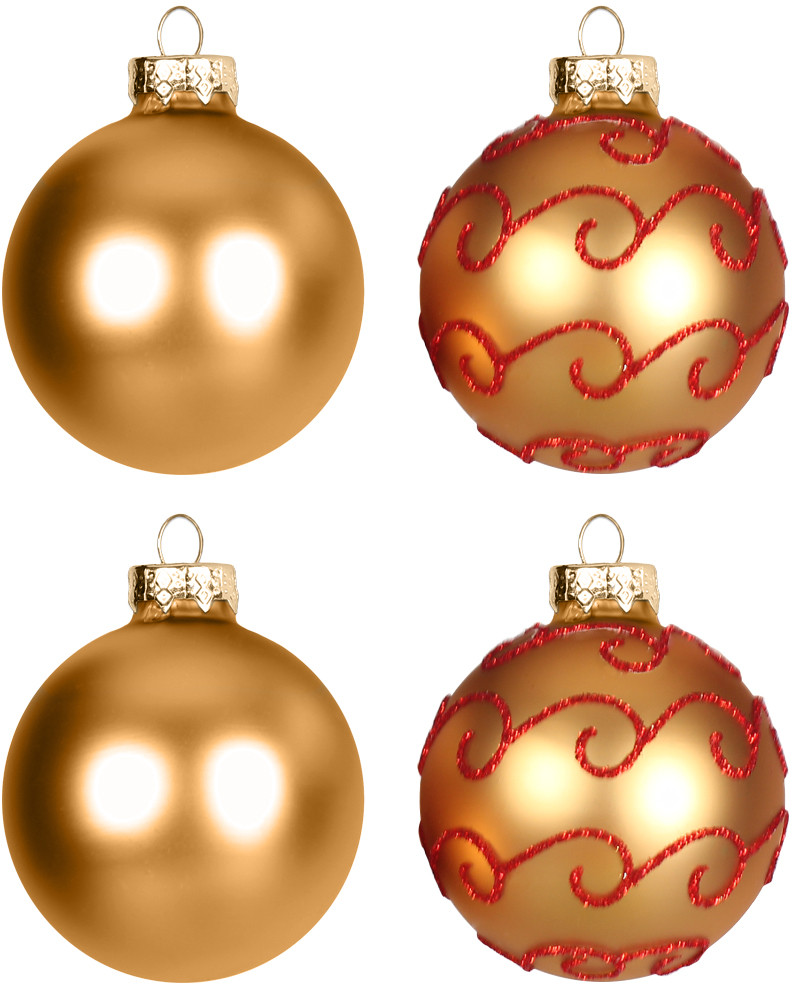 Набор шаров ёлочных «Шары золотые с красным» | Magic Time