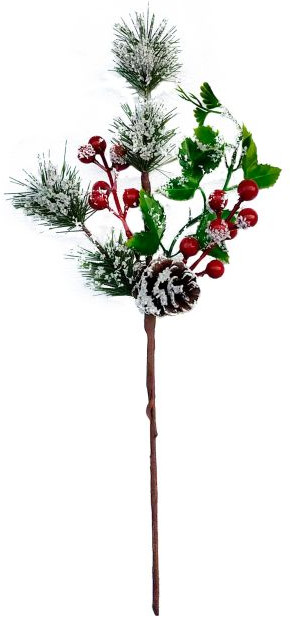 Украшение для интерьера «Снежная ветка с сосновой шишкой» | Феникс Презент