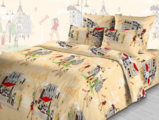 Комплект постельного белья «Париж» (арт. 3864/1, 2-спальный, бязь, 2 наволочки 70х70) | ТДЛ Текстиль