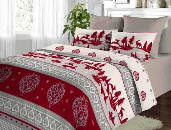 Комплект постельного белья «Скандинавские мотивы» (рис. 121, 1,5-спальный, поплин, 2 наволочки 70х70) | Золотая | ТДЛ Текстиль