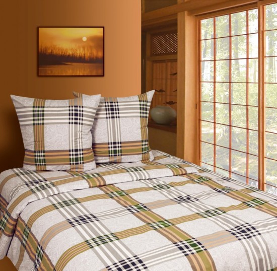 Комплект постельного белья «Клетка» (рис. 134, 1,5-спальный, поплин, 2 наволочки 70х70) | ТДЛ Текстиль