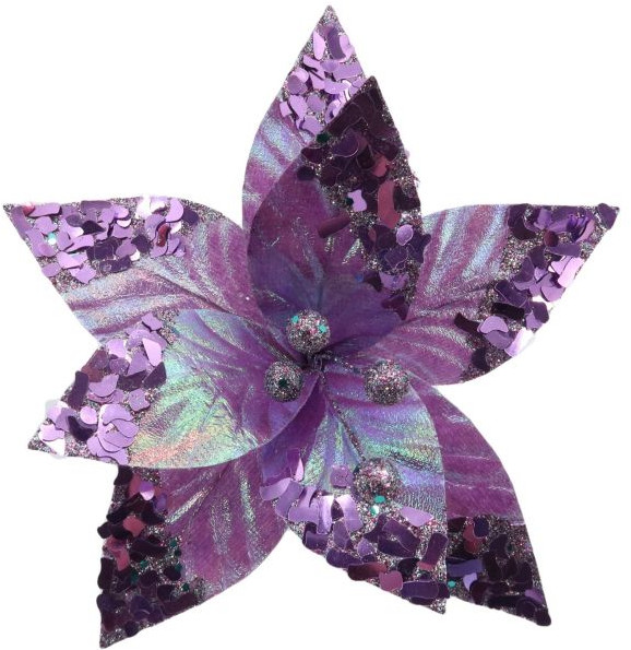 Украшение новогоднее | Цветы на клипсе | Феникс Презент