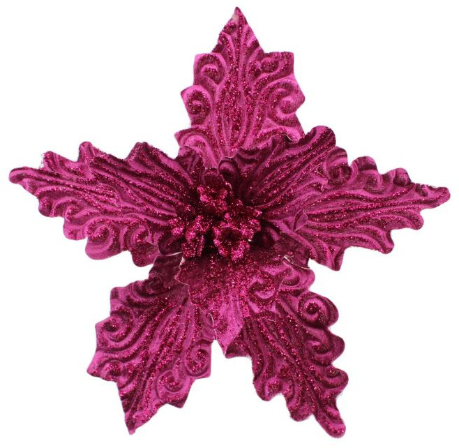 Украшение новогоднее | Цветы на клипсе | Феникс Презент