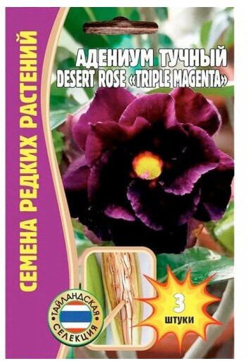 Адениум тучный desert rose «Triple Magenta» | Семена редких растений | Григорьев