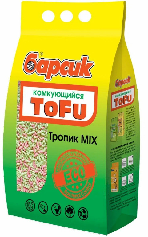 Наполнитель для кошачьего туалета «Тропик Mix» | Tofu | Барсик